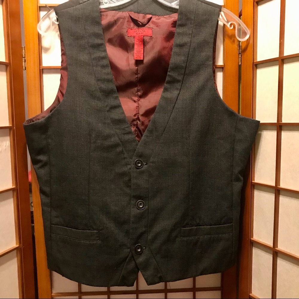 Alfani Charcoal Gray Slim Fit Vest Size S